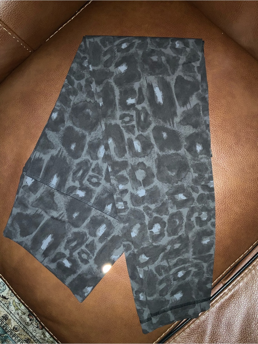 lululemon athletica Black Charcoal Leopard Print Leggings GUC